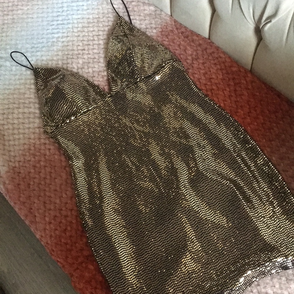 Gold New Years mini dress